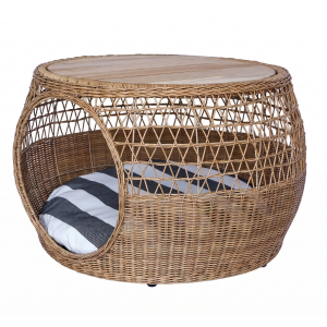 Alternative view of Bàn RUMAY Tre Đan Kết Hợp Ổ Thú Cưng Màu Gỗ Mây Đan hở 1/2 BMT0150 -   80x80x50cm