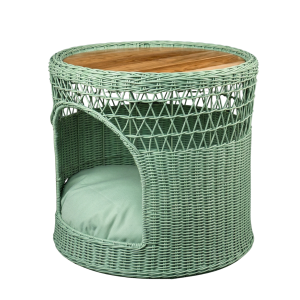 Alternative view of Bàn RUMAY Tre Đan Kết Hợp Ổ Thú Cưng Xanh Mint Đan Hở 1/3 Cửa Vòm - TV0150  - 50x50x50cm